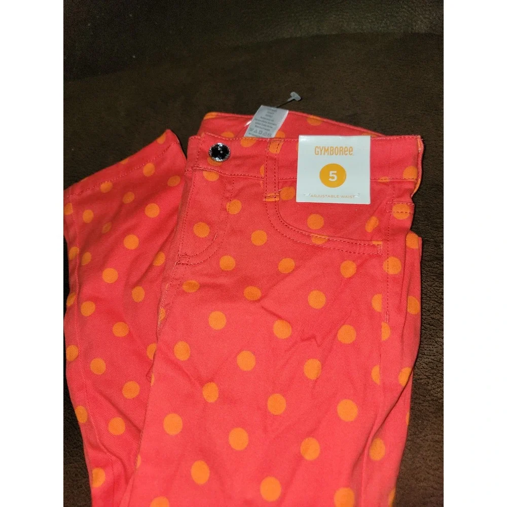 Gymboree color happy‎ orange polka dot pants size 5 nwt